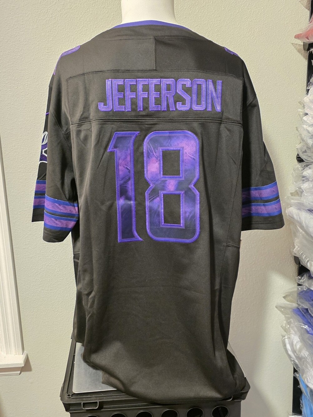 Minnesota Vikings Justin Jefferson Custom  "VAHALLA BLACKOUT" Jersey